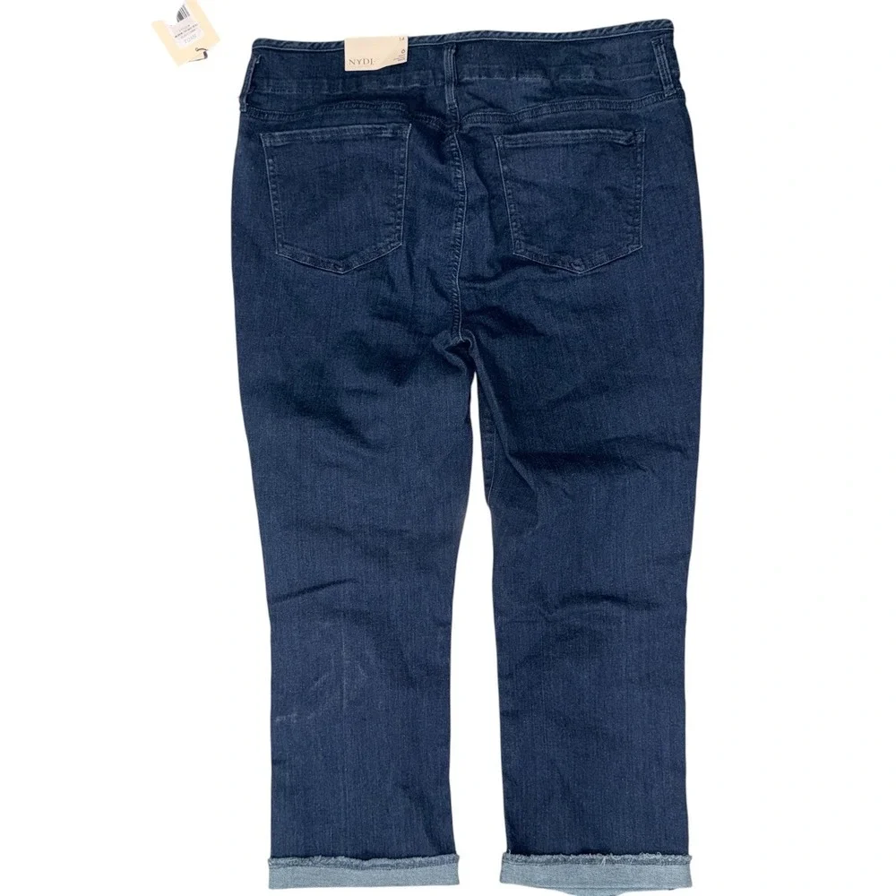 NYDJ Womens Size 14 Blue Chloe Capri Hollywood Jeans Mystique‎ NWT